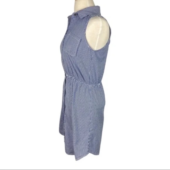 Belle du Jour Blue and White Striped Dress Small - Picture 3 of 4